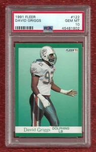 David Griggs 1991 FLEER #122 PSA 10 GEMAS COMO NUEVO POP 1 DELFINES DE Miami - Imagen 1 de 1