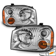 For 2001-2004 Nissan Frontier Base XE 2PCS Chrome Housing Front Headlights Lamps