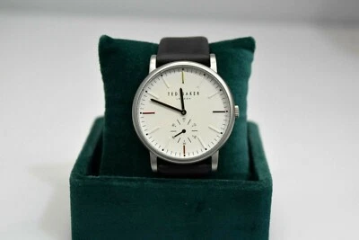 New Ted Baker Black Leather White Dial TE50072001 $155 Watch - Image 1 of 4