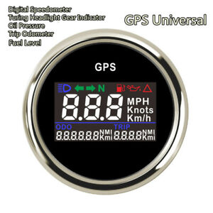 Moto 52mm Digital GPS Speedometer Odometer MPH Km/h Adjustable GPS Speed Gauge