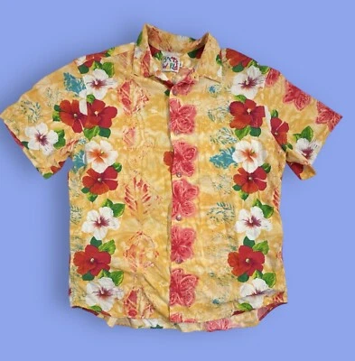 Camisa Hawaiana Vintage Jams World Para Hombre Talla M Floral Manga Corta Rayón Hecha en EE. UU. Foto 1 de 4