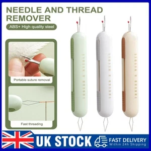 2 in 1 Faden Nahttrenner Nadeleinfädler Stiche Fadenentwickler Knopfschneider - Bild 1 von 21