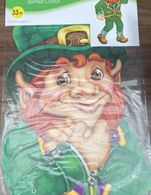 Jointed 33 Inch Leprechaun Paper St Patrick's Day Decoration Party Supplies - Image 1 of 4