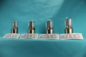 RARE 4 PCS 6N9S/6SL7/1579. MELZ.METAL BASE.OVAL MICA.DUAL TRIODE.ETRACER TESTED. - Picture 1 of 15