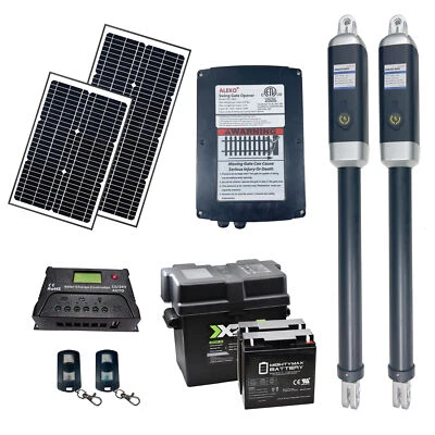 ALEKO Solar Kit ETL Gate Opener for Dual Swing Gates up to 1760 lb - Image 1 of 4