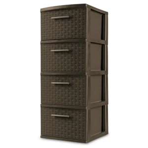 Sterilite 4 Drawer Weave Tower, Espresso Free Delivery - Picture 1 of 12