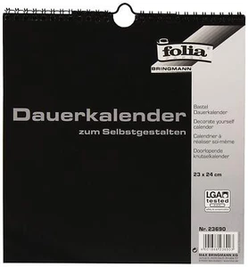 Folia Bastel Dauerkalender Kreativ Kalender23690 - 23x24cm schwarz silber - Bild 1 von 2