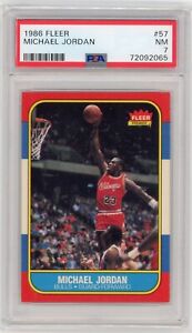 1986 Fleer Michael Jordan #57 Rookie Card PSA 7 NM Chicago Bulls!