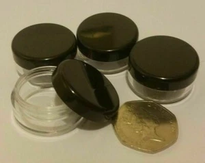 12 x FRASCOS DE PLÁSTICO COSMÉTICO VACÍO 5 ml / 5 gm tapa negra jdb12 - Imagen 1 de 3