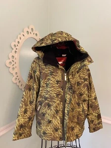 Bonfire Patrol Insulated Snowboard Jacket Boys Youth Med Green Camo Tree Print - Picture 1 of 9
