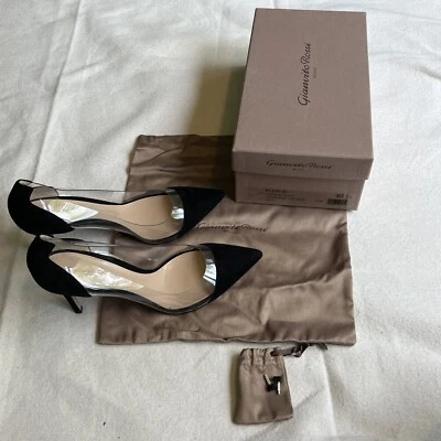 Zapatos de salón Gianvito Rossi para mujer 40,5 EE. UU. 10,5 negros de gamuza transparente de tacón alto Foto 1 de 4