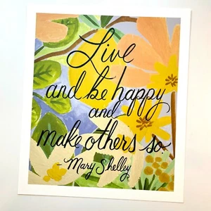 RIFLE PAPER CO. Art Print 11" x 12.5" - Inspirational Quote: MARY SHELLEY Floral - Picture 1 of 2