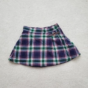 Janie and Jack Girls' Navy, Pink and Green Plaid Skirt with Buckle Accent sz2T - Picture 1 of 12