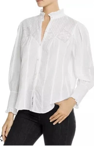 La Vie Rebecca Taylor Kelsey Ruffled Blouse XL, White NWT $275 - Picture 1 of 9