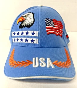 Men's Patriotic American Flag Eagle USA Embroidered Cap Baseball Hat 100% cotton - Picture 1 of 13