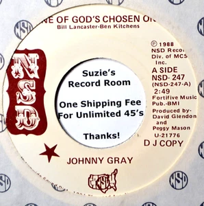 Johnny Gray One of God's Chosen Ones -Hank Williams Tribute DJ EX 45 7" Vinyl - Picture 1 of 3