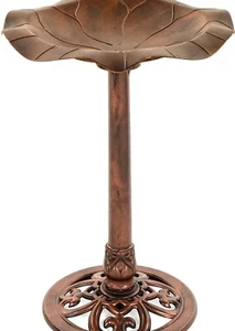 Pedestal de baño para pájaros de pie libre hoja de lirio jardín decoración del hogar alimentador de agua baño - Imagen 1 de 35