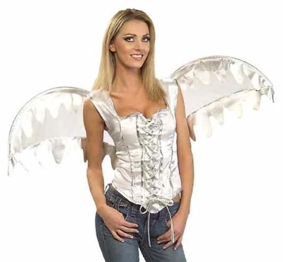 Sexy Disfraz para Adulto de Halloween Corsé de Ángel con Alas Blanco Corpiño Elegante Foto 1 de 2