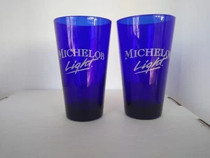 Michelob Light Cobalt Blue Beer Tumbler set of 2 - Picture 1 of 2