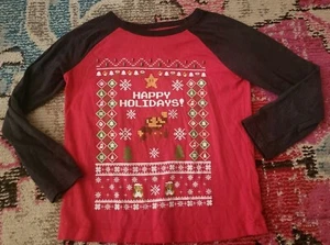 Boys Jumping Beans size 6 Happy Holidays Christmas video game long sleeve shirt - Picture 1 of 2