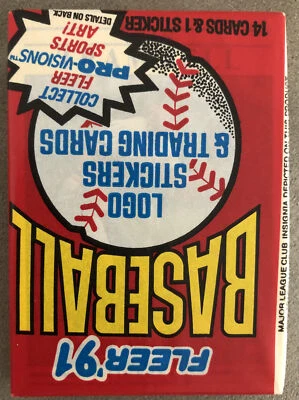 Paquete de cera Fleer 1991 Alan Trammell Tigers Salón de la fama (top) pegatina de los Medias Rojas (atrás) Foto 1 de 2