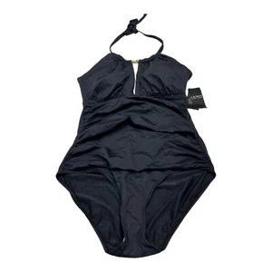 Lauren Ralph Lauren Damen 14 Beach Club Solid Einteiler Badeanzug Schwarz L115223 - Bild 1 von 7
