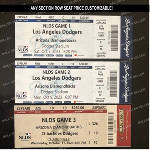 2023 NLDS Souvenir Ticket Stub Dodgers Diamondbacks ANY SECTION ROW SEAT PRICE! - Picture 1 of 4