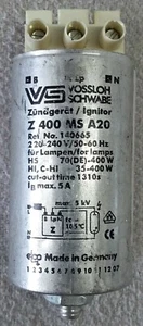 Encendedor Vossloh Schwabe Z 400 MS A20 220-240V 50/60HZ 5A - Imagen 1 de 5