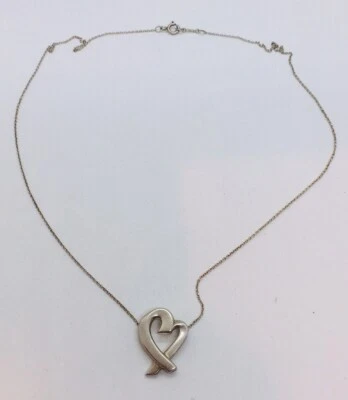 Tiffany & Co. Auténtico Paloma Picasso Plata de Ley Collar Corazón - Imagen 1 de 4