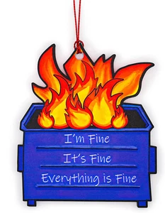 Dumpster Fire Ornament, Dumpster Fire Gifts, Dumpster Fire Christmas Ornament, F - Picture 1 of 12