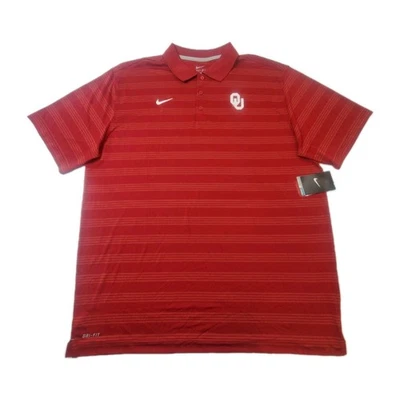 Oklahoma Sooners Nike Polo Shirt Men's Size 2XL Red Short Sleeve Dri Fit New NWT - Image 1 of 4