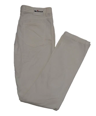 NUEVO CON ETIQUETAS KITON Pantalones de mezclilla de terciopelo para hombre de algodón EE. UU. 33 EU 49 blancos imperfectos Foto 1 de 4