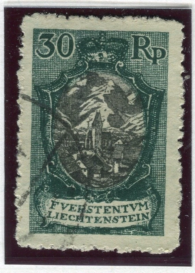 LIECHTENSTEIN; 1921 early Architecture issue fine used 30rp. value - Image 1 of 1
