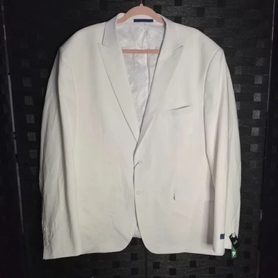 NUEVO CON ETIQUETAS Gino Vitale Traje Chaqueta Para Hombre 54R/48W Blanco Foto 1 de 4