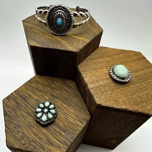 CAROLYN POLLOck RELIOS INTERCHANGEABLE STERLING SILVER TURQUOISE CUFF BRACELET - Picture 1 of 18