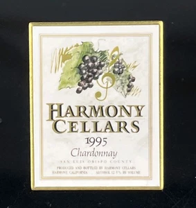 Vintage Harmony Cellers Winery 1995 Chardonnay SLO - Pin de solapa - Raro - Imagen 1 de 2