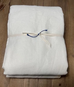 Pottery Barn Belgian Linen Blackout Curtain Made w Libeco ~ 50” x 96” ~ Ivory - Picture 1 of 5