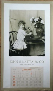 Philadelphia, PA 1914 Advertising Calendar/12x21 Poster: Girl on Telephone- Penn - Picture 1 of 1