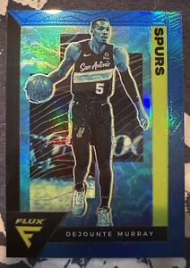 Dejounte Murray 2020-21 Panini Flux BLUE PRIZM SP #158 Spurs