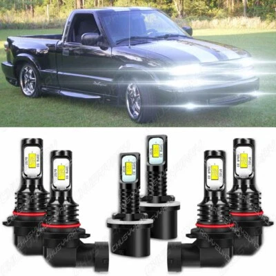 For Chevrolet S10 1998-2002 2003 LED Headlight Bulbs High/Low Beam+Fog Light Kit - Image 1 of 4