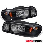 Fit 1987-1993 Ford Mustang GT 1PC Style Black Headlights Headlamps Corner Signal