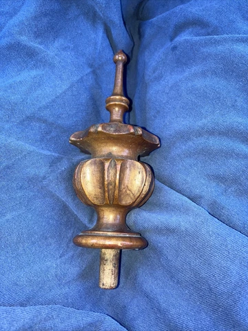 Vintage/Antique FRUITWOOD FINIAL TURNED CLOCK/BED MAHOGANY FINIAL! AMAZING! Cover