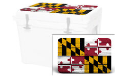 Sale | Usatuff Vinyl Wrap | fits Yeti Tundra 75 Cooler Lid - Maryland Flag Wood