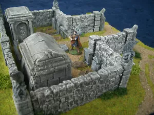 New Thomarillion 25/28 mm Ceramic Unpainted Small Fieldstone Wall Set - Picture 1 of 3