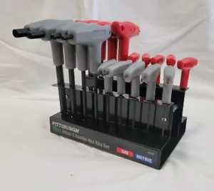 18 Pc SAE & Metric T Handle Wrench Allen Ball End Hex Key Set - Picture 1 of 3
