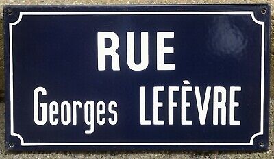 Old Vintage French Enamel Street Road Sign Plaque Plate Name Rue Georges Lefevre • 90.92$