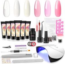 Shelloloh Kit Ricostruzione Unghie, Poly Estensione Gel 6Pz Per Unghie Prolunga
