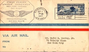 National Air Transport First Flight Chicago Illinois - New York - "Day" - 1927 - Imagen 1 de 2