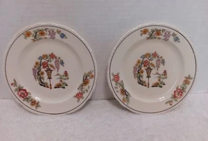 Vintage Harker 1840 Oriental Poppy with Latern, 2 Bread and Butter Plates - Picture 1 of 5