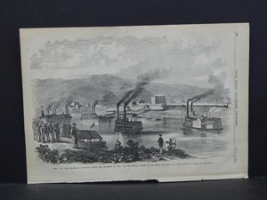 Frank Leslie's Illustrated Newspaper AA615 Steamboats Conveying Troops on Kanawa
